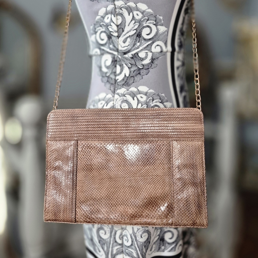Vintage Argentinian Snakeskin Crossbody Purse Chain Strap